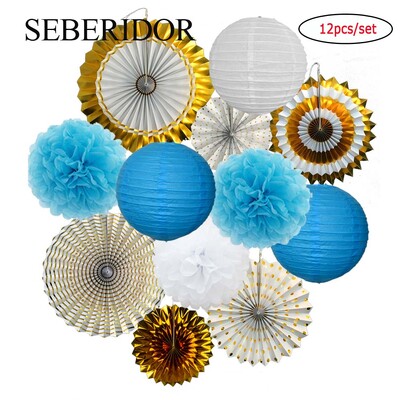 Χριστουγεννιάτικη μπομπονιέρα Μικτό κρεμαστό χαρτί βεντάλια στρογγυλό φανάρι Παιδικό αγόρι κορίτσι 1ο ντεκόρ γενεθλίων DIY Tissue Pompom Κόκκινο πράσινο