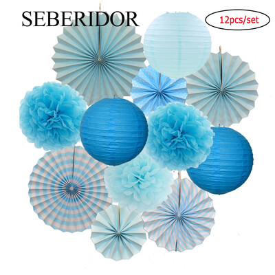 Χριστουγεννιάτικη μπομπονιέρα Μικτό κρεμαστό χαρτί βεντάλια στρογγυλό φανάρι Παιδικό αγόρι κορίτσι 1ο ντεκόρ γενεθλίων DIY Tissue Pompom Κόκκινο πράσινο