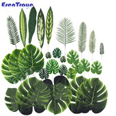 Mesterséges zöld trópusi pálmalevelek brazil levél dzsungel szafari születésnapi parti dekoráció esküvői otthoni asztaldísz hamis növény