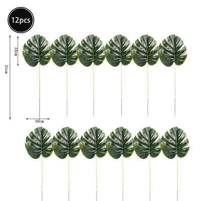 Mesterséges zöld trópusi pálmalevelek brazil levél dzsungel szafari születésnapi parti dekoráció esküvői otthoni asztaldísz hamis növény