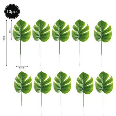 Mesterséges zöld trópusi pálmalevelek brazil levél dzsungel szafari születésnapi parti dekoráció esküvői otthoni asztaldísz hamis növény