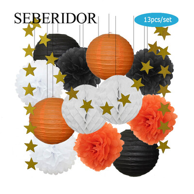 Zēna zēna meitenes kristību dekors, zils rozā 8 collu apaļš papīra laterna DIY kāzu ballītei, labvēlīga zaļa šūnveida auduma pompona dzimšanas dienas dāvana