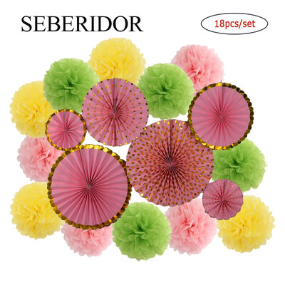 Ziemassvētku ballītes labvēlība Zelta zaļš komplekts Saliekams piekarināms papīrs, vēdekļpapīra salvete pompons bērnu dušai bērniem meitene zēna dzimšanas dienas dekors