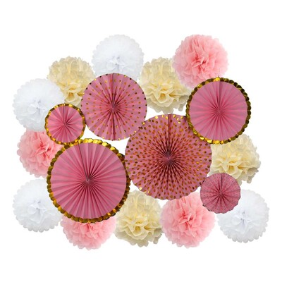 Ziemassvētku ballītes labvēlība Zelta zaļš komplekts Saliekams piekarināms papīrs, vēdekļpapīra salvete pompons bērnu dušai bērniem meitene zēna dzimšanas dienas dekors