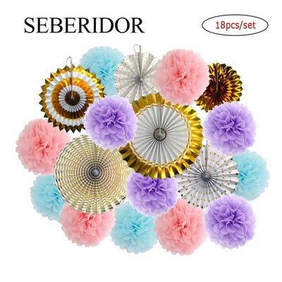 Ziemassvētku ballītes labvēlība Zelta zaļš komplekts Saliekams piekarināms papīrs, vēdekļpapīra salvete pompons bērnu dušai bērniem meitene zēna dzimšanas dienas dekors