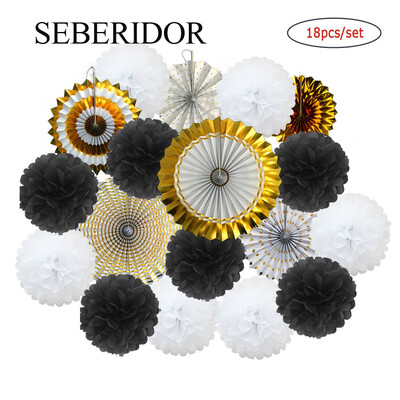 Ziemassvētku ballītes labvēlība Zelta zaļš komplekts Saliekams piekarināms papīrs, vēdekļpapīra salvete pompons bērnu dušai bērniem meitene zēna dzimšanas dienas dekors