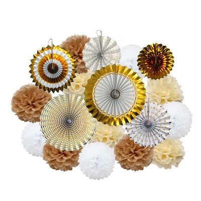 Ziemassvētku ballītes labvēlība Zelta zaļš komplekts Saliekams piekarināms papīrs, vēdekļpapīra salvete pompons bērnu dušai bērniem meitene zēna dzimšanas dienas dekors