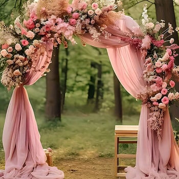 6m Γάμος Arch Drape Chiffon Organza Tulle Sheer Fabric Draping Κουρτίνα Κουρτίνα Τελετή Γάμου Διακοσμήσεις σκηνικού ντραπέ