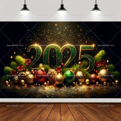 2025-ös újévi karácsonyi fotózás háttér karneváli születésnapi parti dekoráció Banner Photo Booth szoba fali dekorációja