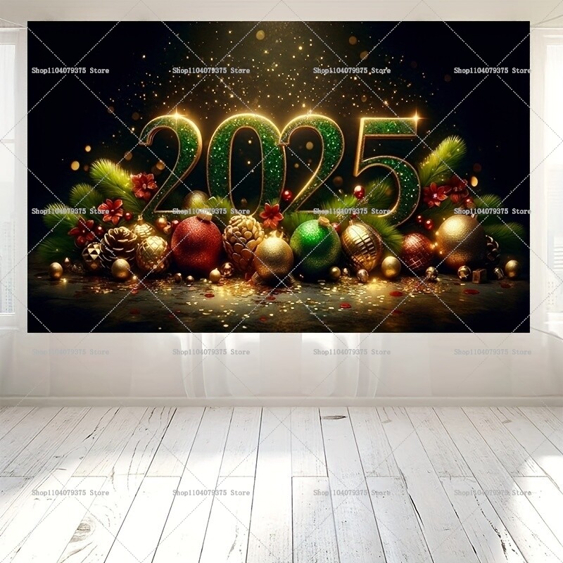 2025-ös újévi karácsonyi fotózás háttér karneváli születésnapi parti dekoráció Banner Photo Booth szoba fali dekorációja