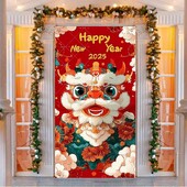 2025 A Kígyó Éve Tavaszi Fesztivál Ajtófotózás háttérparti Ajándékdísz Oroszlánajtós Photo Booth fali dekoráció