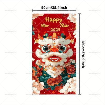 2025 A Kígyó Éve Tavaszi Fesztivál Ajtófotózás háttérparti Ajándékdísz Oroszlánajtós Photo Booth fali dekoráció