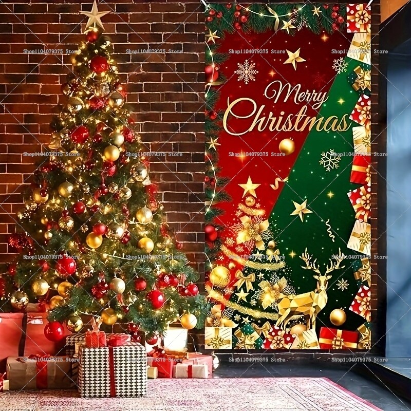 Karácsonyi ajtófotózás háttér buli ajándékdísz karácsonyfa Photo Booth Photo Booth ajándék ajándék csillag ajtó kellékek