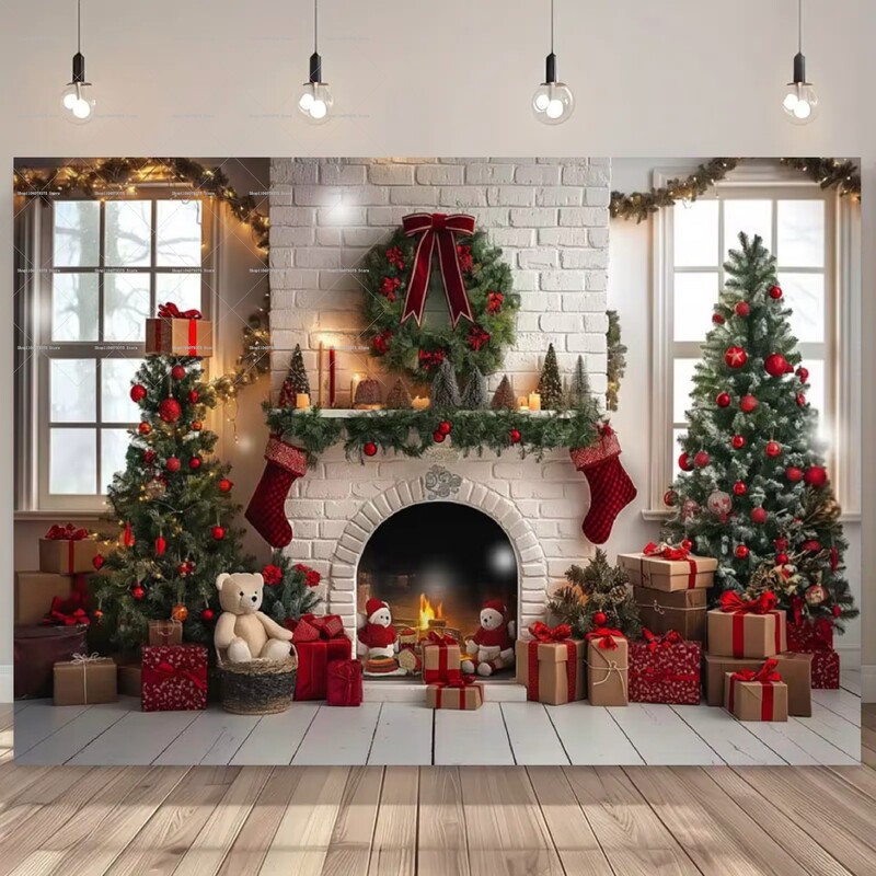 Mikulás füzér hóember fotózás háttér kellékek családi karácsonyi parti dekoráció újévi háttér borító