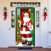 Naujųjų metų kalėdinio fono dekoravimas kabančio audinio kalėdinių durų fono audinio vakarėlio dekoravimas gobeleno durų dangtelis