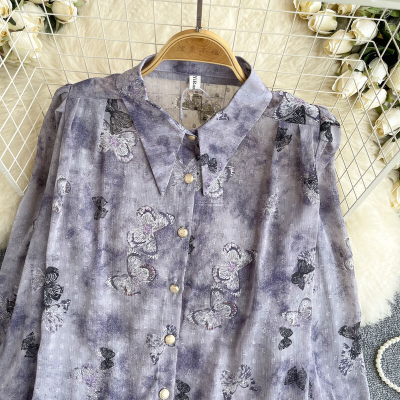 Vintage nyakkendőfesték lehúzható gallérral hosszú ujjú póló Alkalmi karcsú szexi póló Elegáns vékony pólók Női utcai ruházat divatos felső