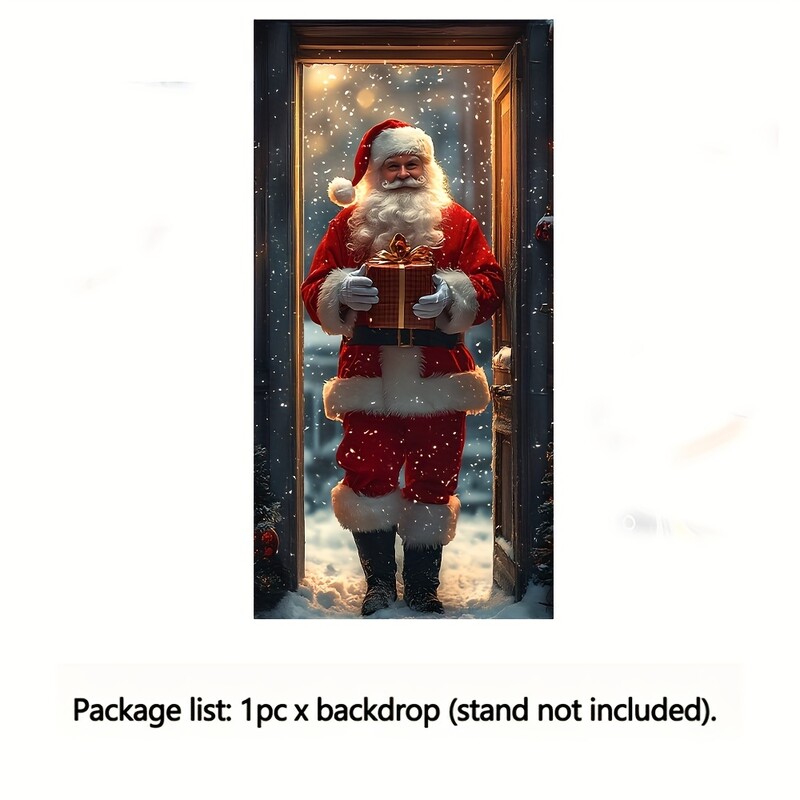 Santa Claus Surprise Door Backdrop - Vinyl Christmas & Halloween Room Decor, Ιδανικό για σκηνικά φωτογραφίας και φόντο στούντιο