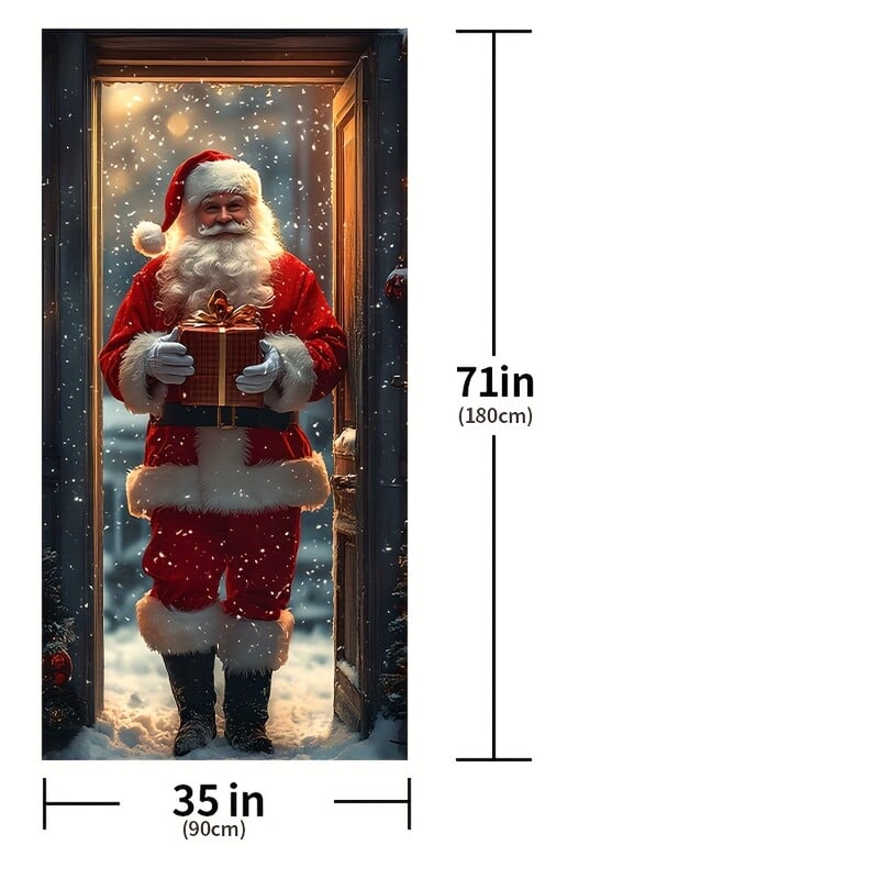 Santa Claus Surprise Door Backdrop - Vinyl Christmas & Halloween Room Decor, Ιδανικό για σκηνικά φωτογραφίας και φόντο στούντιο
