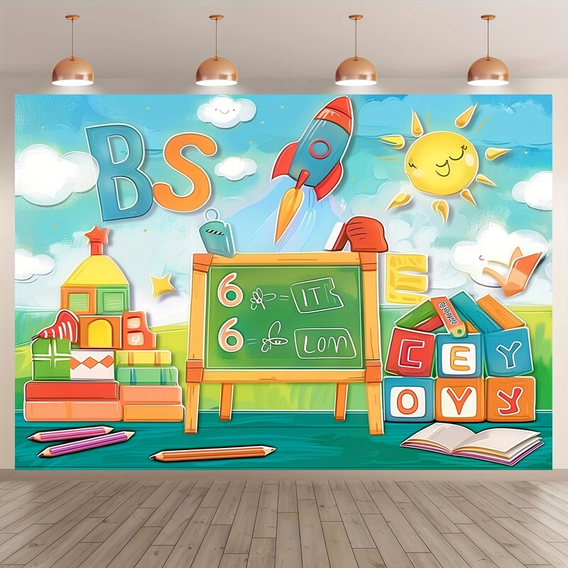 Ζωντανά πανό εορτασμού της επιστροφής στην πατρίδα - σχέδια μπλε ουρανού και πολύχρωμα κραγιόνια 