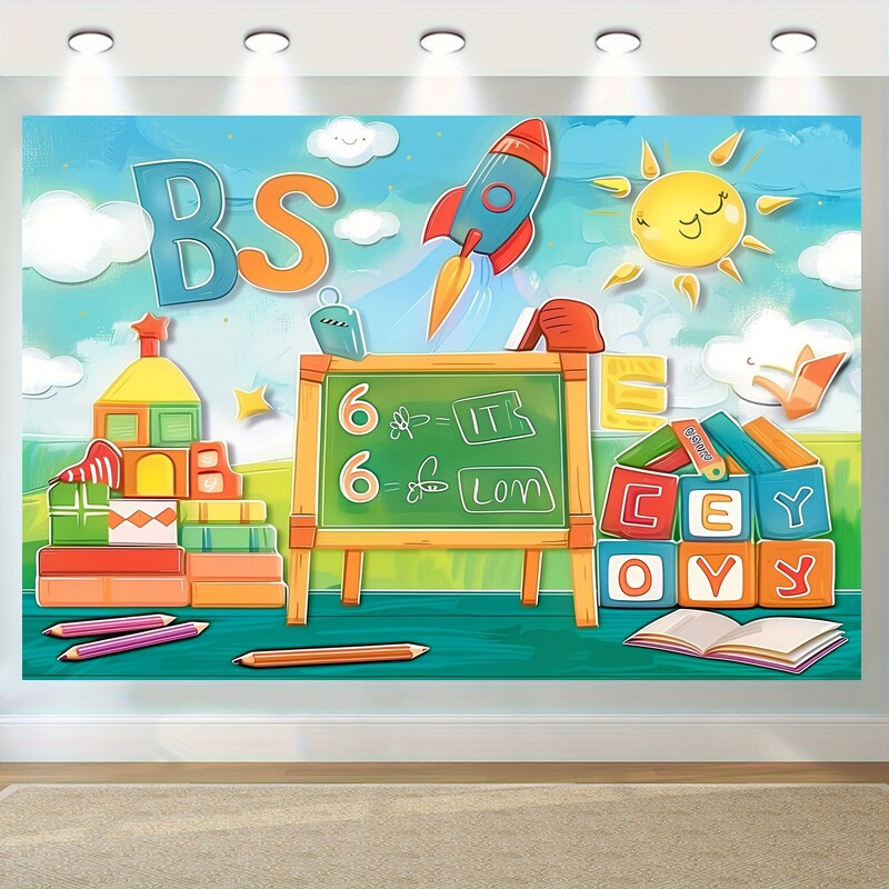 Ζωντανά πανό εορτασμού της επιστροφής στην πατρίδα - σχέδια μπλε ουρανού και πολύχρωμα κραγιόνια 