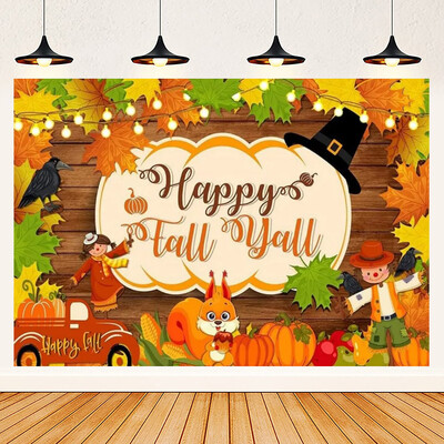 Őszi hálaadás napi téma őszi tök juhar elhagyja Törökország parasztház pajta aratás baba portré fotózás háttér kellék