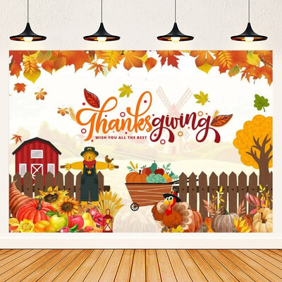 Őszi hálaadás napi téma őszi tök juhar elhagyja Törökország parasztház pajta aratás baba portré fotózás háttér kellék