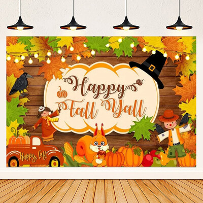 Őszi hálaadás napi téma őszi tök juhar elhagyja Törökország parasztház pajta aratás baba portré fotózás háttér kellék