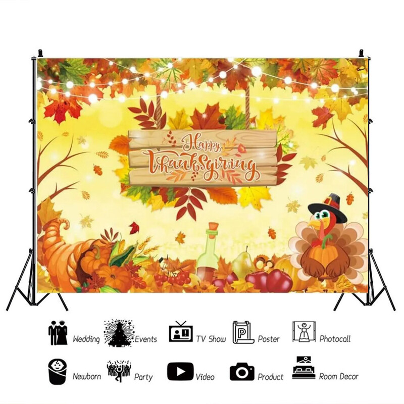 Őszi hálaadás napi téma őszi tök juhar elhagyja Törökország parasztház pajta aratás baba portré fotózás háttér kellék