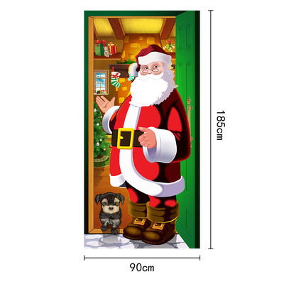 Újévi karácsonyi háttérdísz függőszövet karácsonyi ajtó háttér textil party dekoráció gobelin ajtóborító 2024