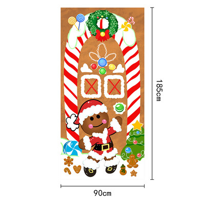 Újévi karácsonyi háttérdísz függőszövet karácsonyi ajtó háttér textil party dekoráció gobelin ajtóborító 2024