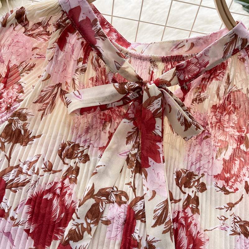 Elegáns Puff hosszú ujjú nyomtatott ing Vintage Elegáns Divat Alkalmi blúz Női masni Y2k Chiffon Nyári Top Új