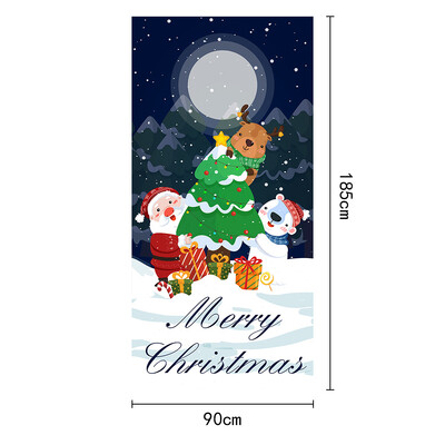 Poliészter karácsonyi hóember ajtószalag - ünnepi ajtóborító dekoráció, tökéletes beltéri és kültéri karácsonyi téli bulikhoz