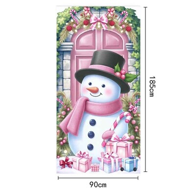 Poliészter karácsonyi hóember ajtószalag - ünnepi ajtóborító dekoráció, tökéletes beltéri és kültéri karácsonyi téli bulikhoz