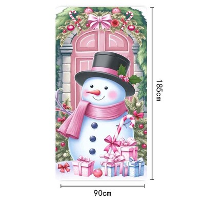 Poliészter karácsonyi hóember ajtószalag - ünnepi ajtóborító dekoráció, tökéletes beltéri és kültéri karácsonyi téli bulikhoz