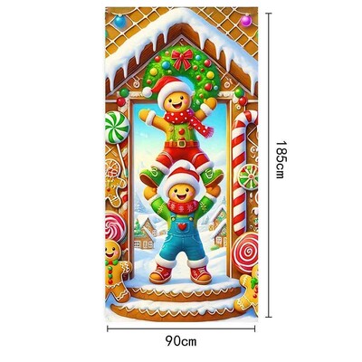 Poliészter karácsonyi hóember ajtószalag - ünnepi ajtóborító dekoráció, tökéletes beltéri és kültéri karácsonyi téli bulikhoz