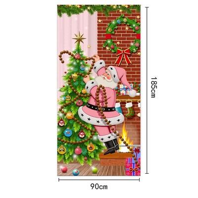 Poliészter karácsonyi hóember ajtószalag - ünnepi ajtóborító dekoráció, tökéletes beltéri és kültéri karácsonyi téli bulikhoz