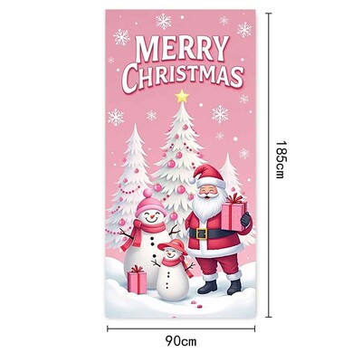 Poliészter karácsonyi hóember ajtószalag - ünnepi ajtóborító dekoráció, tökéletes beltéri és kültéri karácsonyi téli bulikhoz
