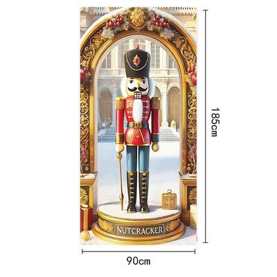 Poliészter karácsonyi hóember ajtószalag - ünnepi ajtóborító dekoráció, tökéletes beltéri és kültéri karácsonyi téli bulikhoz