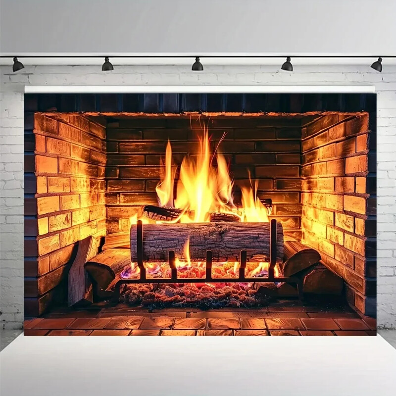 Τζάκι, φόντο με καυσόξυλα, ιδανικό για χειμερινές χριστουγεννιάτικες διακοσμήσεις, οικογενειακό κάμπινγκ μπάρμπεκιου και φωτογραφικό θάλαμο