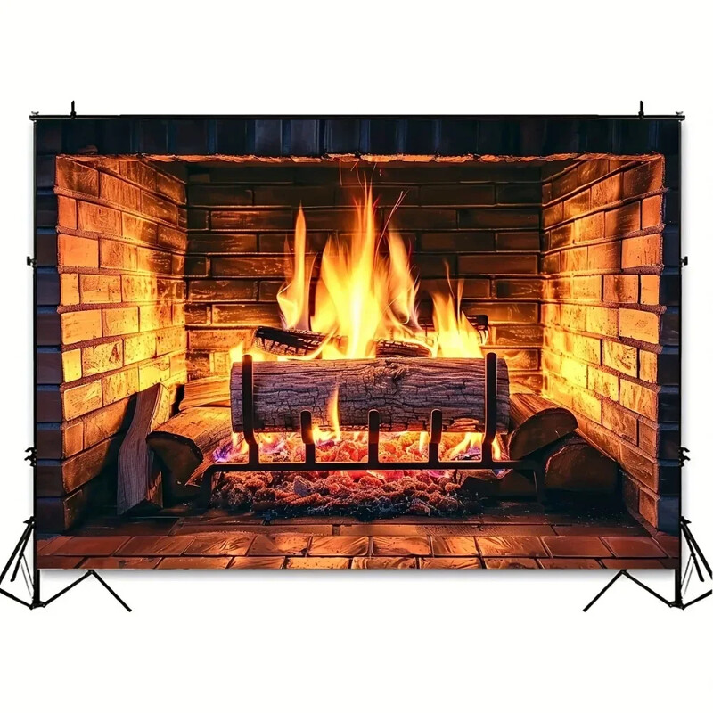 Τζάκι, φόντο με καυσόξυλα, ιδανικό για χειμερινές χριστουγεννιάτικες διακοσμήσεις, οικογενειακό κάμπινγκ μπάρμπεκιου και φωτογραφικό θάλαμο