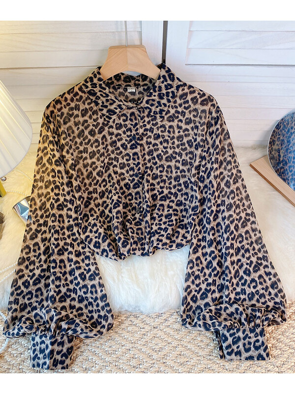 Női Sprin őszi ing póló nyakú, hosszú ujjú, egysoros, nyomott sifon ing Vékony Western sokoldalú karcsú felső D5499