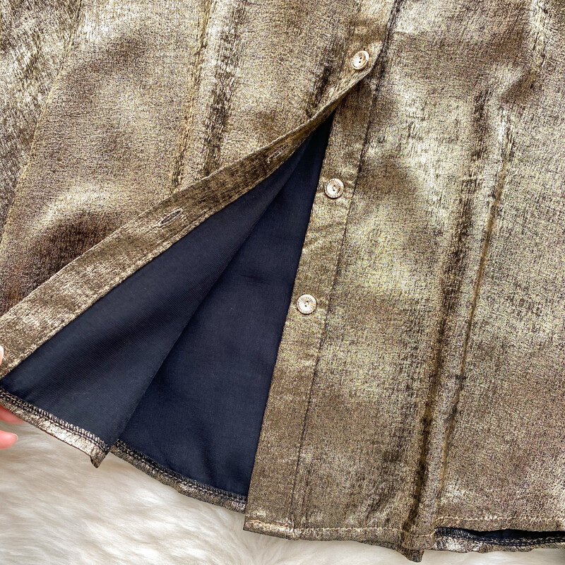 Elegáns hosszú ujjú puffos ujjú fémes elegáns francia divat szexi ing tavaszi ősz női egysoros alkalmi ingek