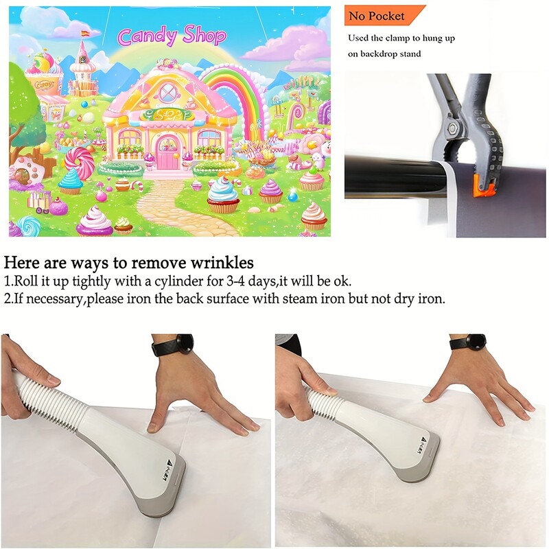 Candyland Rainbow dzimšanas dienas ballītes fons — ar saldo konfekšu tēmu veidots poliestera dekors foto kabīnei un istabai