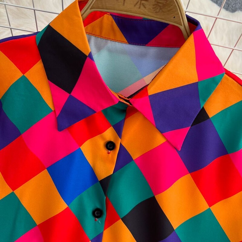 Pavasario rudens gatvės stiliaus madingi marginti marškiniai moteriški Harajuku Y2elegant Y2K megztiniai laisvalaikio chalatas moteriškas vintažas, tinkantis visiems