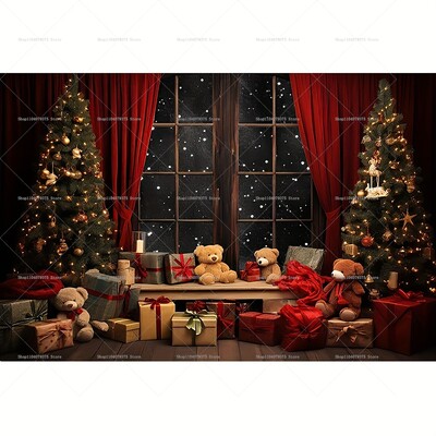 Karácsonyi karnevál Karácsonyfa téma fotózás háttér Mikulás party dekoráció Banner Photo Booth szoba dekoráció