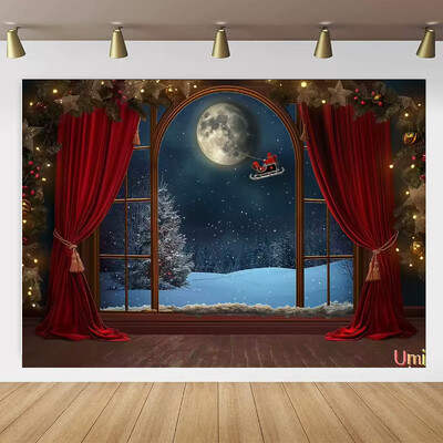 Kalėdų Senelio gatvės namo priekio fonas Vaikų kūdikių fotografijos rekvizitai Vaikų suaugusiųjų vakarėlio Kalėdų fotografijos fonas