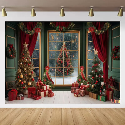 Kalėdų Senelio gatvės namo priekio fonas Vaikų kūdikių fotografijos rekvizitai Vaikų suaugusiųjų vakarėlio Kalėdų fotografijos fonas