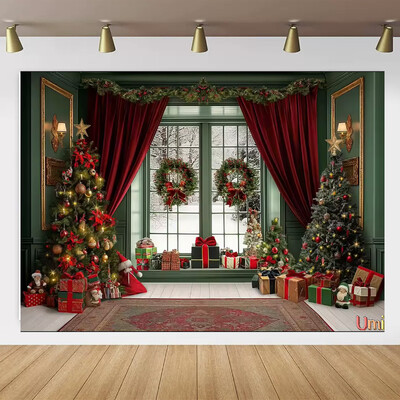 Kalėdų Senelio gatvės namo priekio fonas Vaikų kūdikių fotografijos rekvizitai Vaikų suaugusiųjų vakarėlio Kalėdų fotografijos fonas