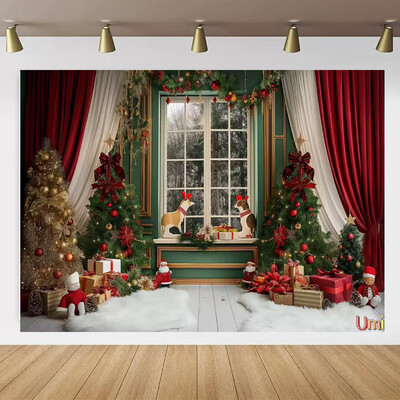 Kalėdų Senelio gatvės namo priekio fonas Vaikų kūdikių fotografijos rekvizitai Vaikų suaugusiųjų vakarėlio Kalėdų fotografijos fonas