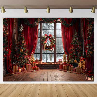 Kalėdų Senelio gatvės namo priekio fonas Vaikų kūdikių fotografijos rekvizitai Vaikų suaugusiųjų vakarėlio Kalėdų fotografijos fonas